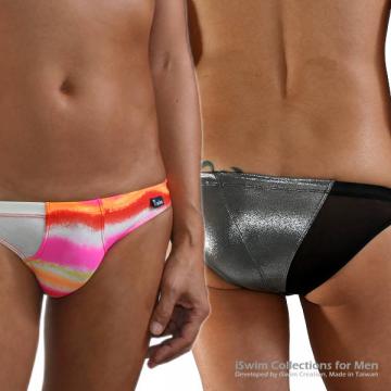 3/4 back swim briefs with mesh matched color - 0 (thumb)