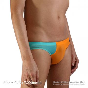 brazilian half back swim briefs with mesh matched color - 1 (thumb)