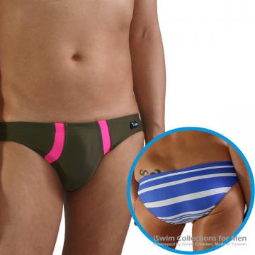 smooth pouch 3/4 back swim briefs with double lines in front - 0 (thumb)