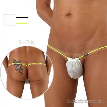 TOP 19 - Ex-thin translucent pouch 3mm g-string (one-string thong) ()