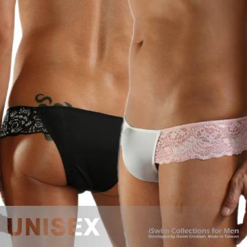 seamless unisex bikini briefs matched with lace