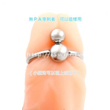 雙珠龜頭環(PA防漏尿，穿刺00G-10mm，大珠12mm)iSwim設計款 - 3 (thumb)