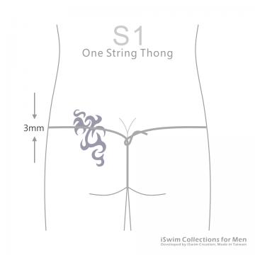 Black bulge 3mm one-string g-string - 3 (thumb)