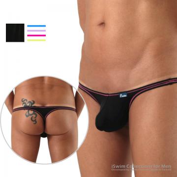 Silky NUDIST bulge thong with deco lines