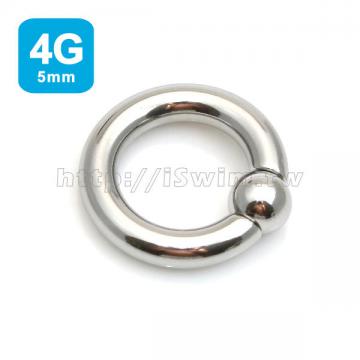 captive bead ring with pop fit ball 4G (5 x 16mm)