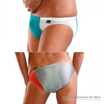 Sports swim briefs with irregular side in mesh, mixed color - 7 (thumb)