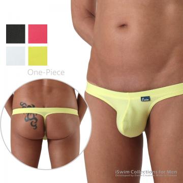 TOP 16 - One-piece NUDIST bulge thong briefs (8mm string T-back) ()