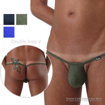 Mini narrow bulge double loop V-string thong - 0 (thumb)